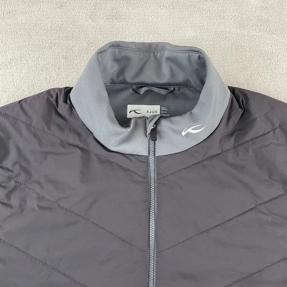 KJUS Release Jacket Men Large Grey Full‎ Zip Performance Golf Ventilated NWOT